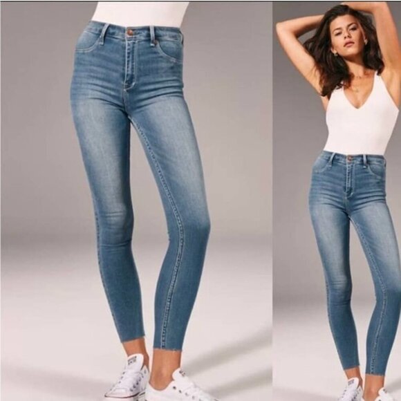 Abercrombie & Fitch Simone Hi Rise Jean Leggings Size 33 - Picture 1 of 9